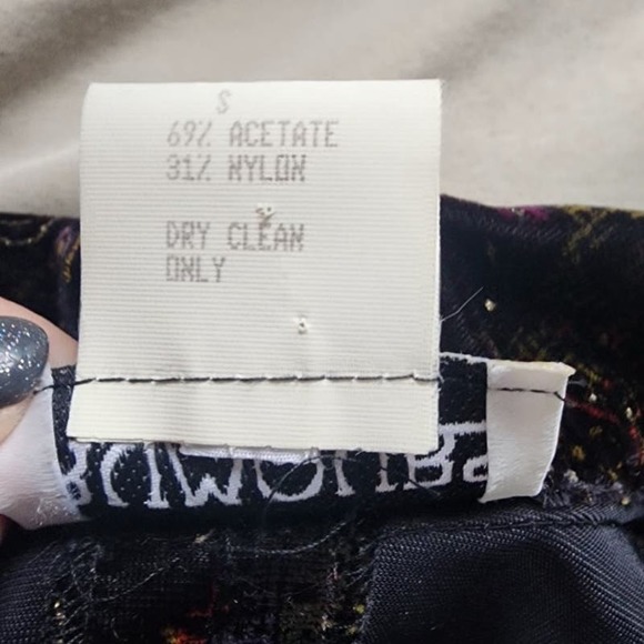 Vtg Rumours Croped Blazer Black Velvet Colorful Metallic‎ women sz Small - Picture 9 of 10